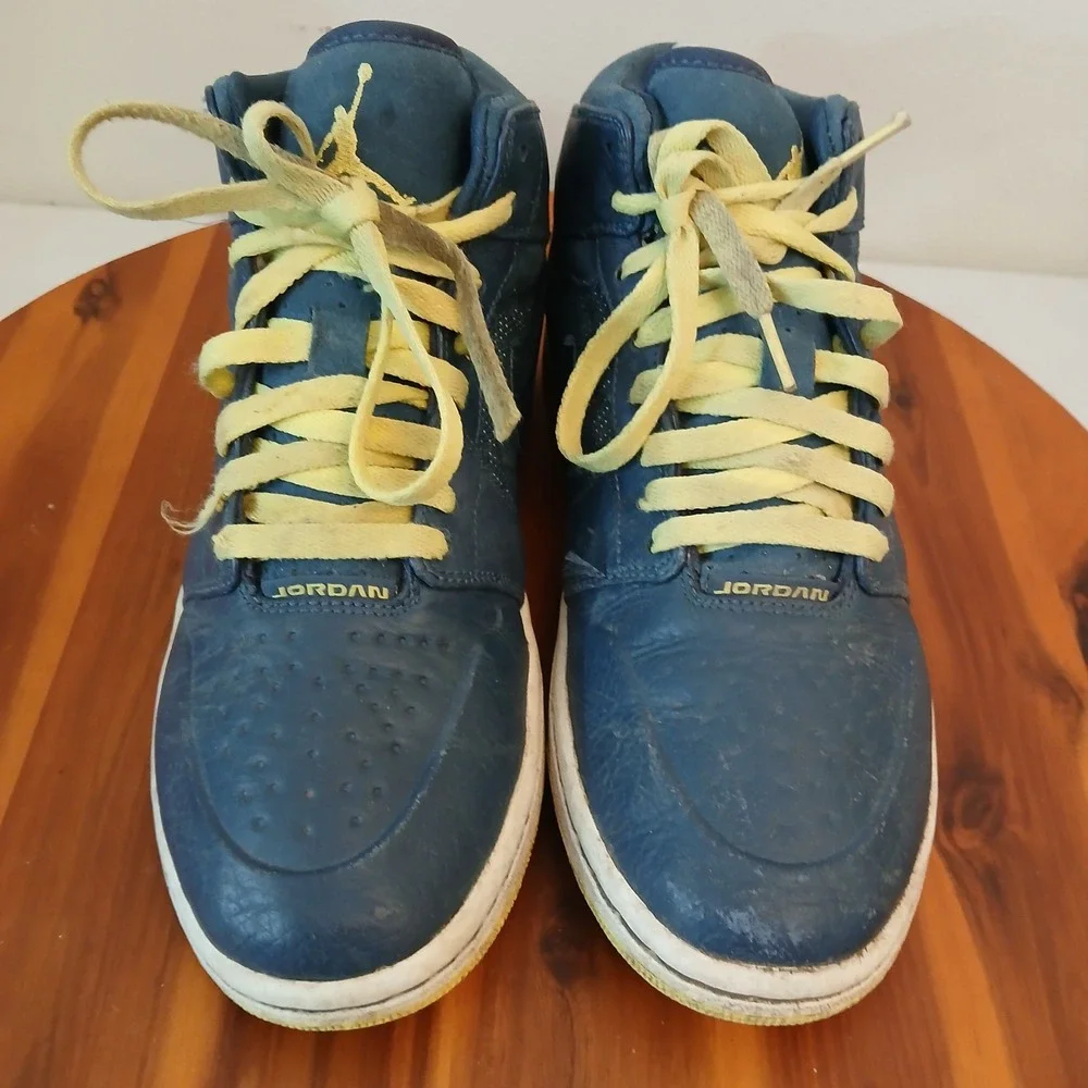 NIke Air Jordan 1 Retro '97 TXT Mens 8.5 Blue Yellow Sneakers Shoes 555071-445